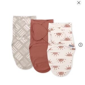 Set of 3 Baby Swaddle Wraps in Neutral Tones